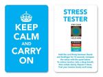 Keep Calm & Carry On Stress Monitor Card - Cyan