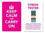 Keep Calm & Carry On Stress Monitor Card - Pink